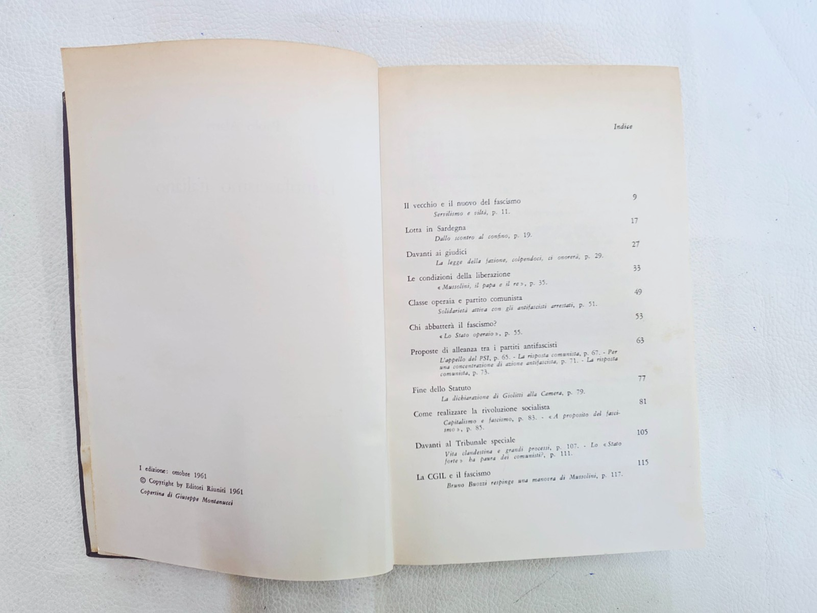 ​"L'antifascismo italiano" P. Alatri Storia Libro Raro Edizioni Avanti! Gramsci