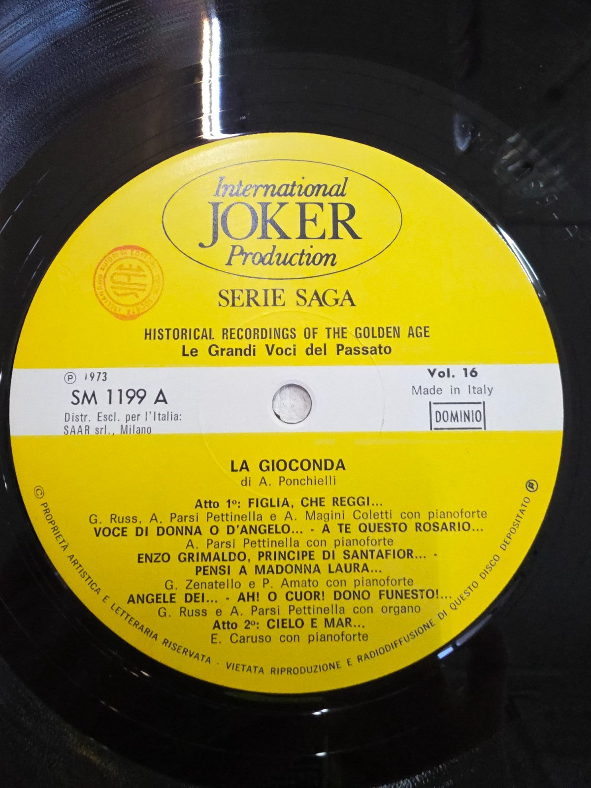 "La Gioconda" di Amilcare Ponchielli VINILE 33 GIRI- TEATRO SERIE LIRICA VOL. 16