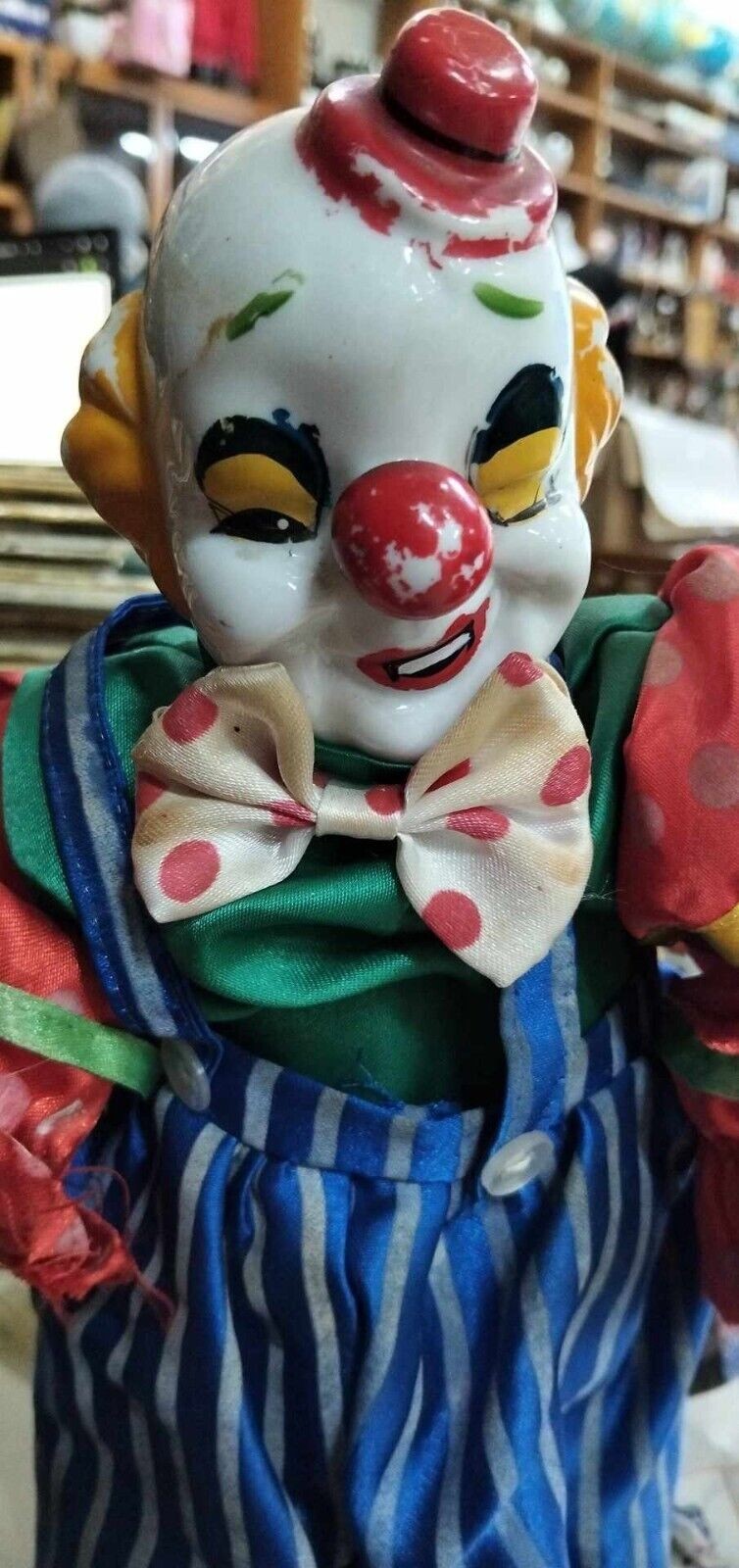 0 clown danzante in ceramica vintage si muove