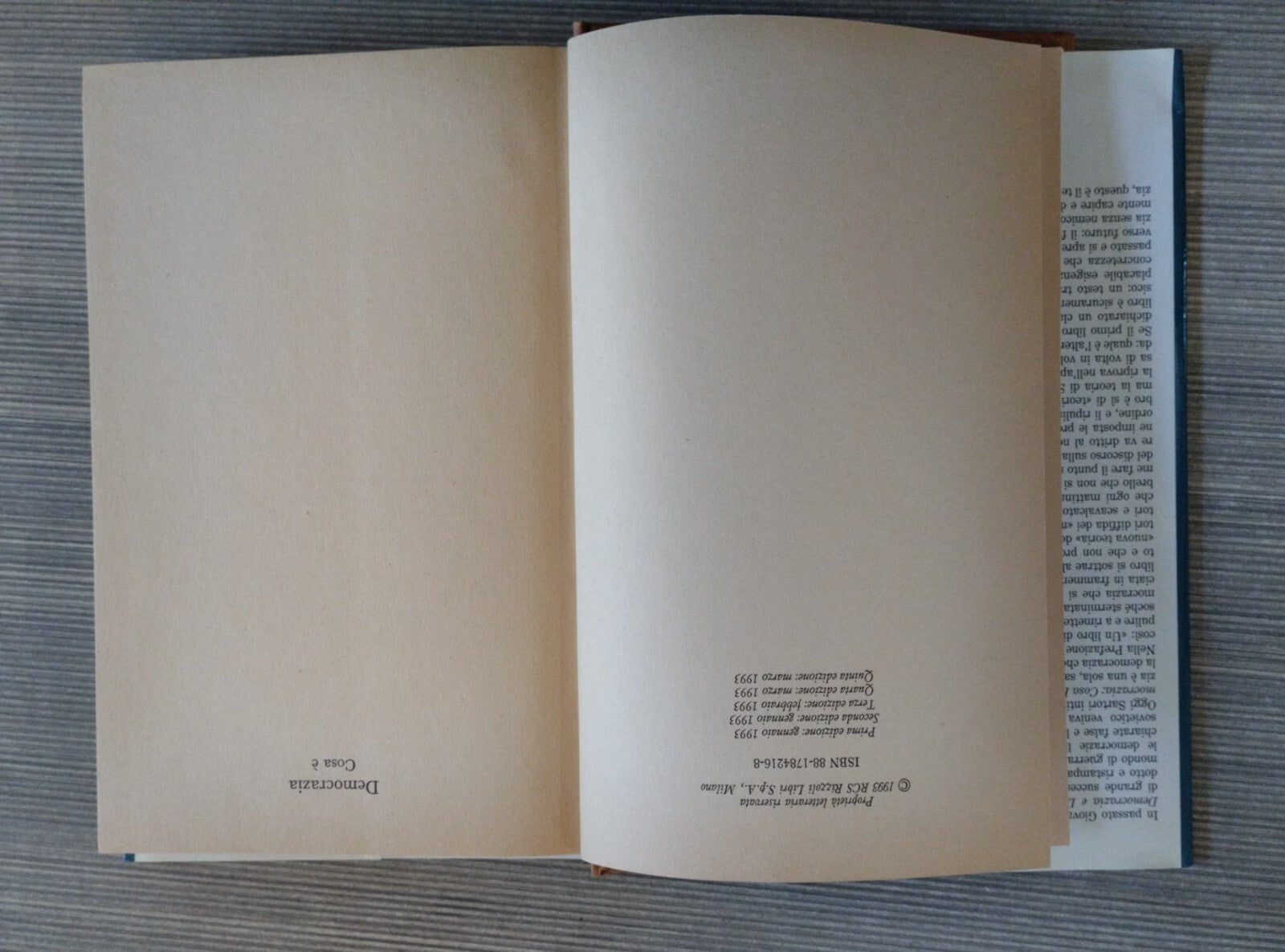 0 Democrazia: Cosa è – Giovanni Sartori – Rizzoli saggio scienza politica/ Usato