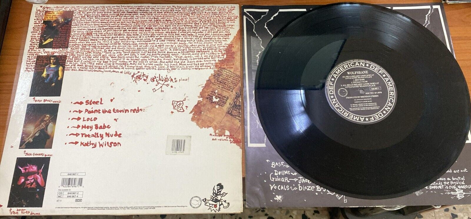 0 DISCO VINILE WOLFSBANE - ALL HELLS BREAKIN' LOOSE DOWN AT LITTLE KATHY...