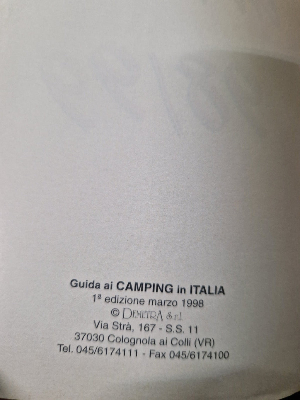0 Guida ai Camping in Italia 98/99, Demetra 1998, Buone Condizioni Libro Usato