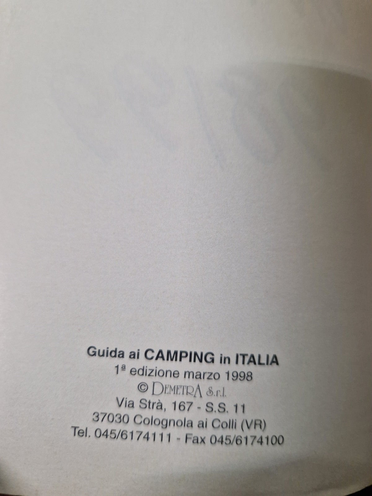 0 Guida ai Camping in Italia 98/99, Demetra 1998, Buone Condizioni Libro Usato