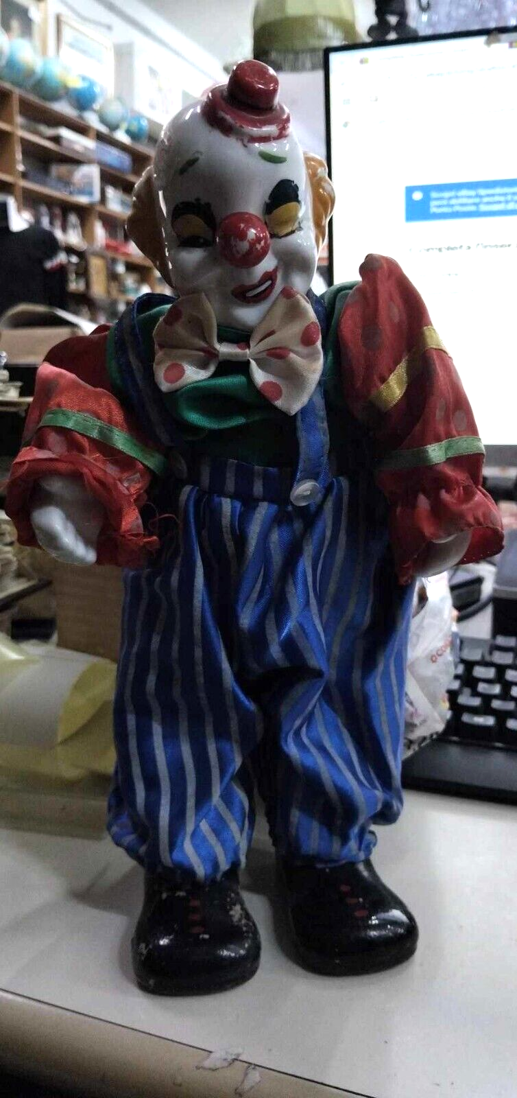 0 clown danzante in ceramica vintage si muove