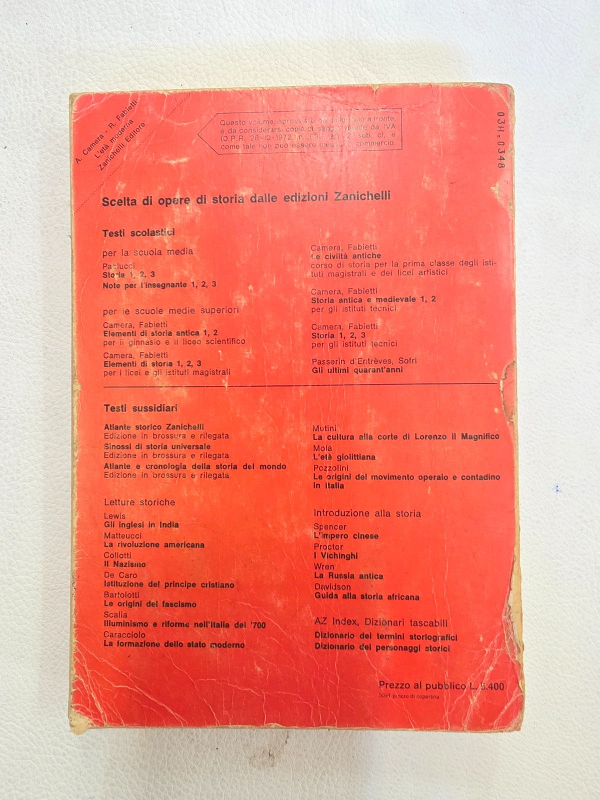 "L'età moderna", secondo volume del manuale scolastico Elementi di storia