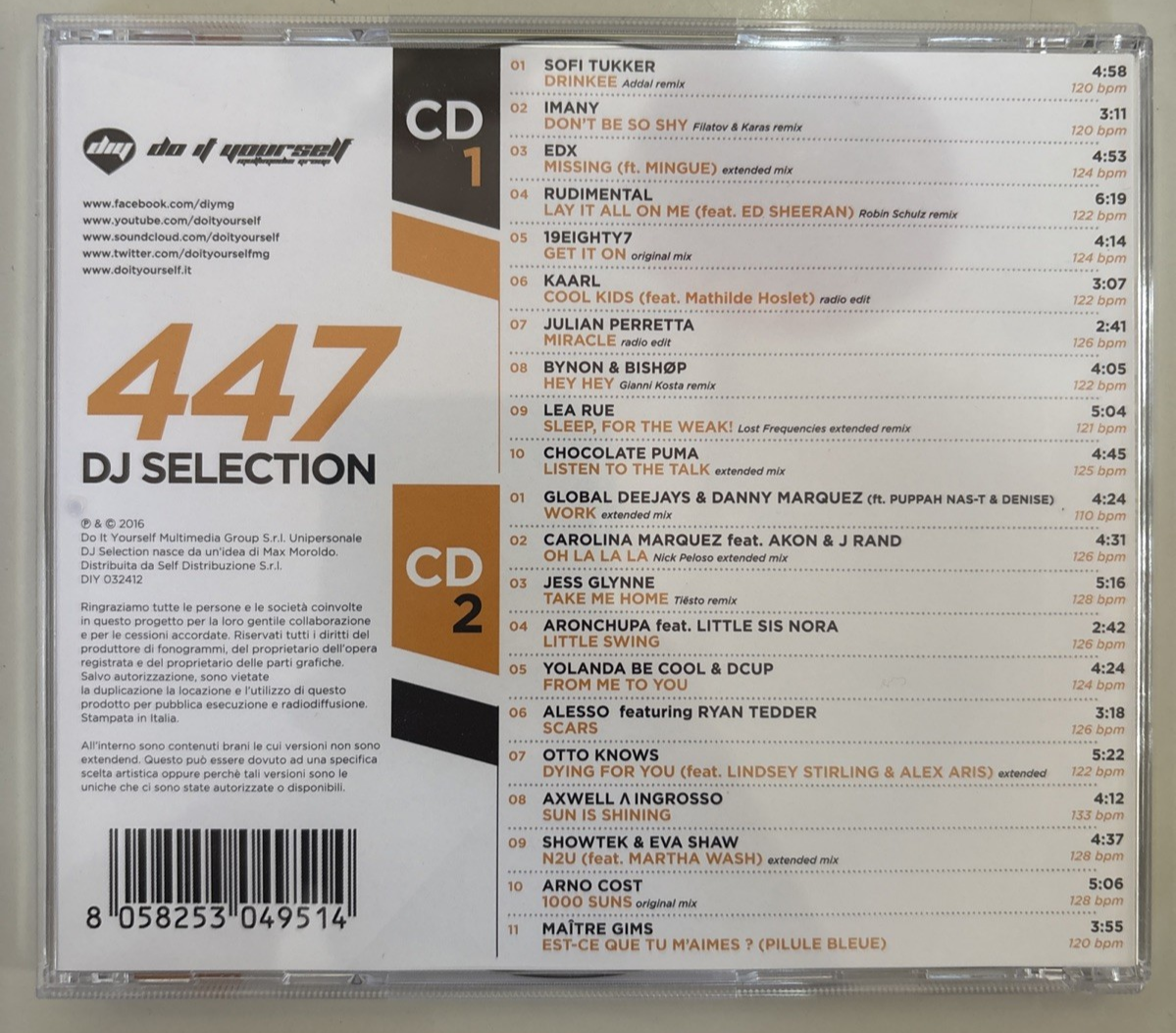 "DJ Selection 447" 2 CD Set 2016 Extended  Versions  MERCATINO DELL'USATO DJ 447