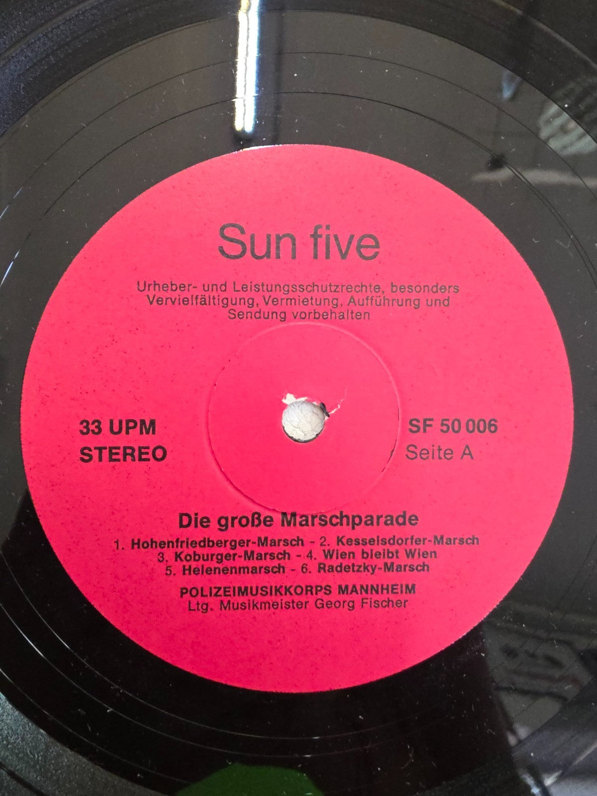 "Die große Marschparade" POLIZEIMUSIKKORPS MANNHEIM. VINILE