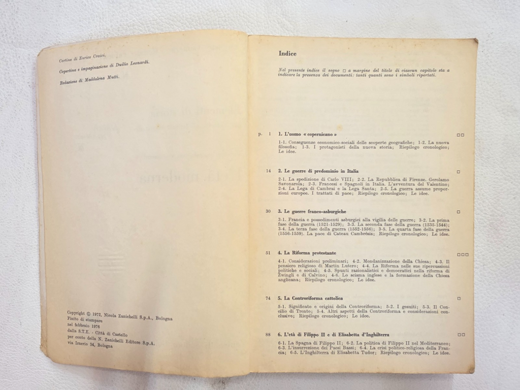 "L'età moderna", secondo volume del manuale scolastico Elementi di storia