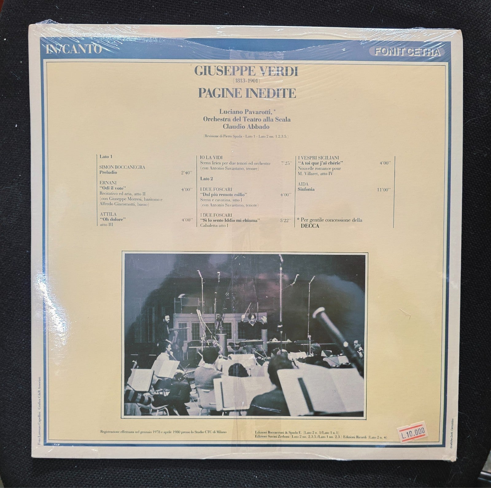 "GIUSEPPE VERDI - PAGINE INEDITE- LUCIANO PAVAROTTI CLAUDIO ABBADO