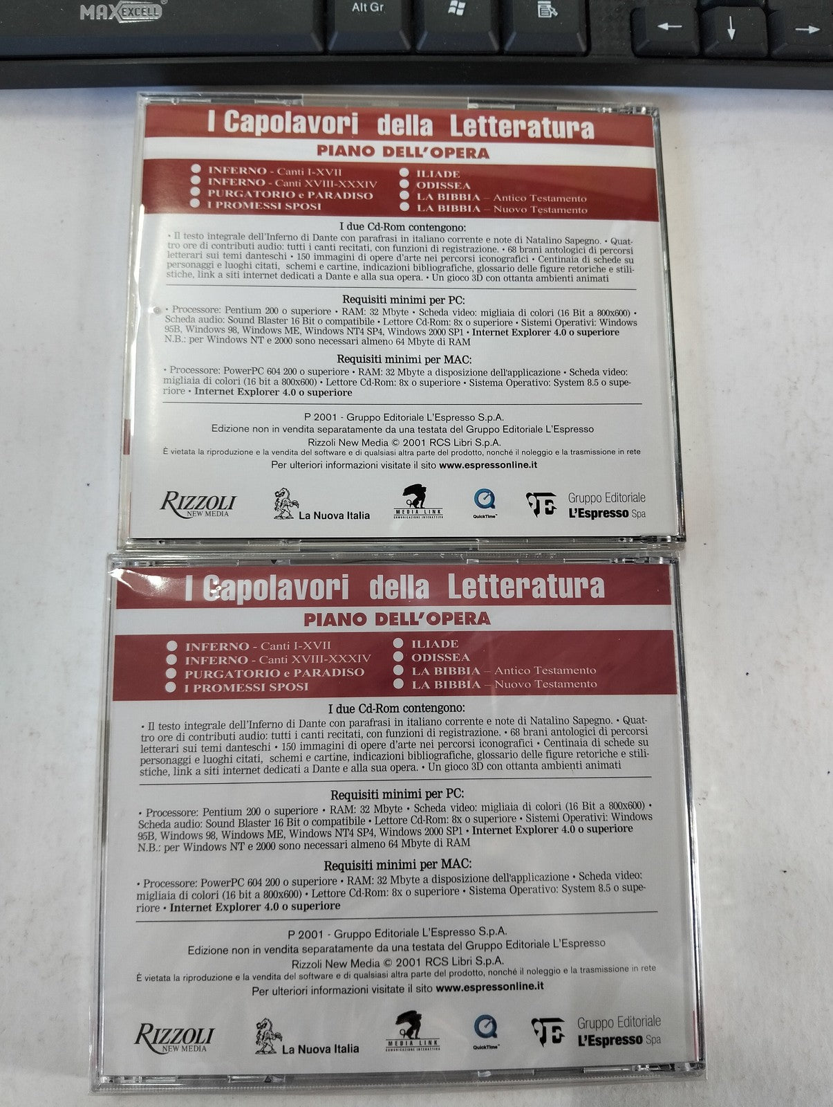 "La Divina Commedia Inferno Canti XVII-XXXIV" e "La Divina Commedia Inferno Can