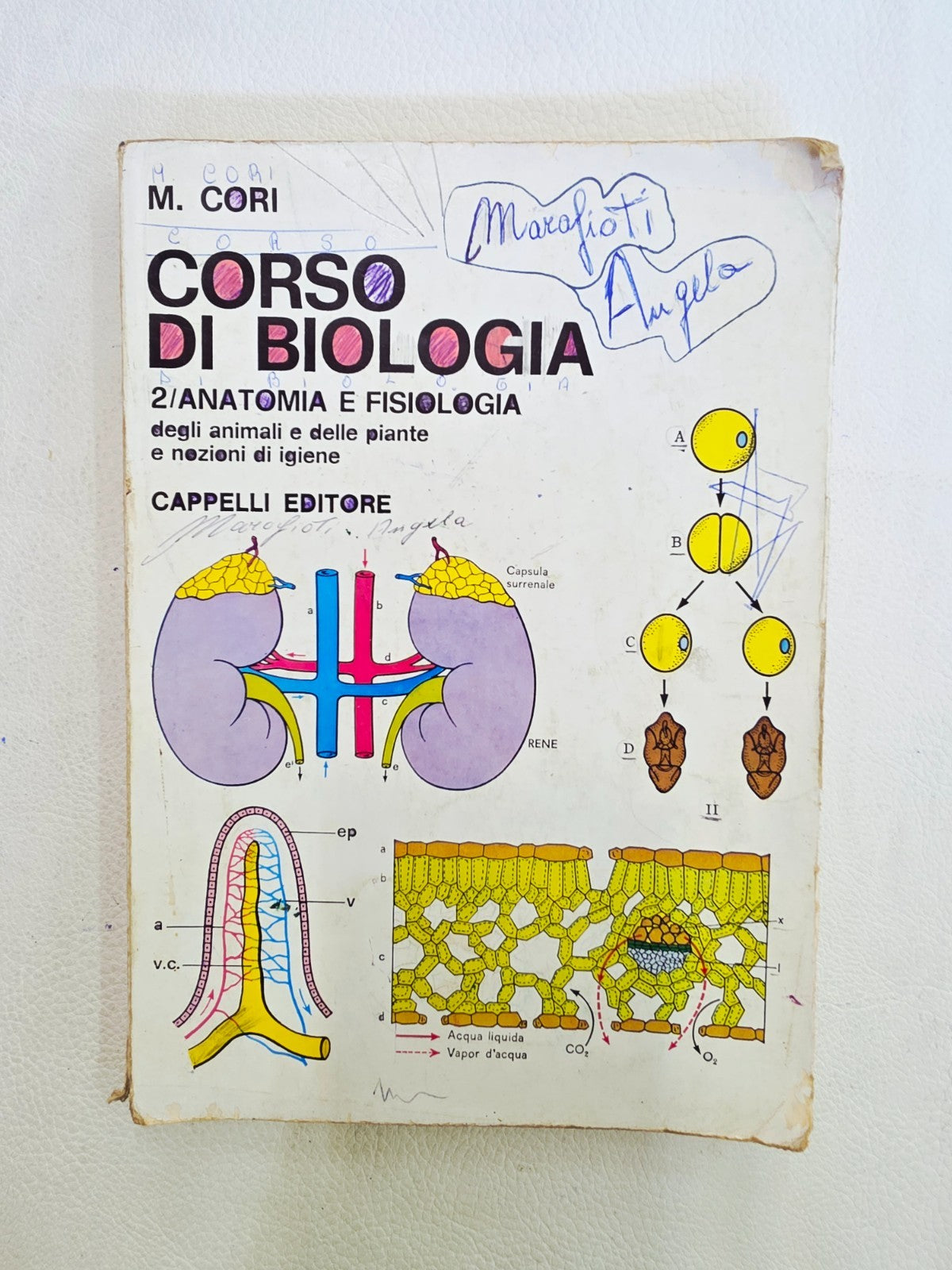 "Corso di Biologia" M. Cori Cappelli Editore Vintage Libro Scolastico
