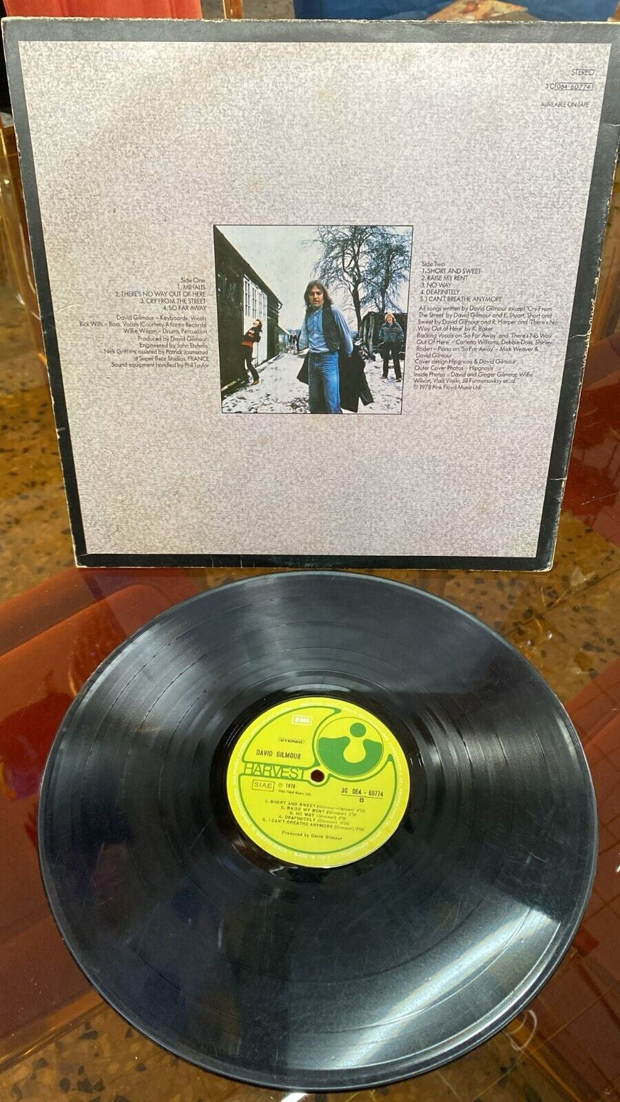 0 DISCO VINILE 33 GIRI DAVID GILMOUR - HARVEST - PINK FLOYD MUSIC LTD 1978