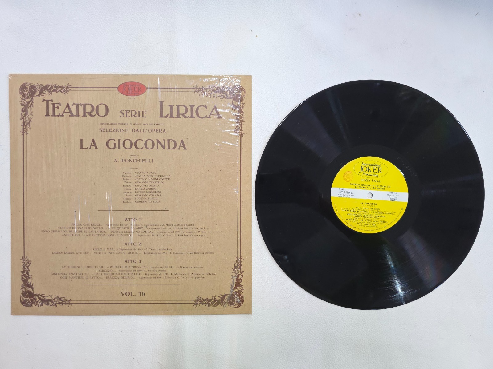 "La Gioconda" di Amilcare Ponchielli VINILE 33 GIRI- TEATRO SERIE LIRICA VOL. 16