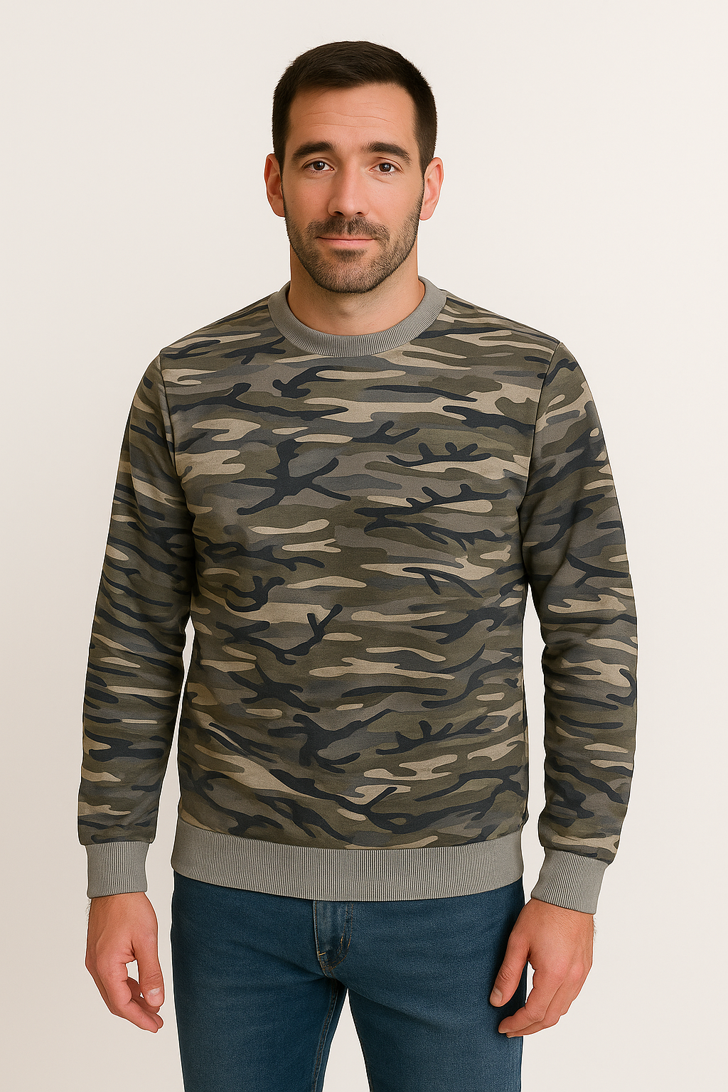 0 Felpa uomo mimetica militare 95% cotone M-XXXL nuova casual sport camouflage
