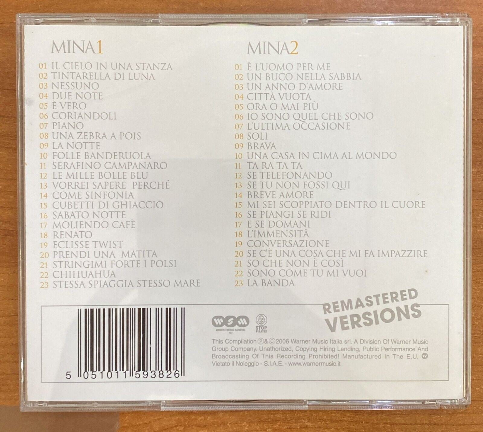 0 ALBUM ORIGINALE MINA - TUTTO MINA LE ORIGINI (INCLUDE 2 CD) WARNER MUSIC 2006