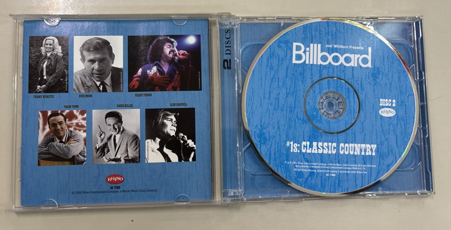 0 Billboard #1s Classic Country by Various Artists JOEL WHITBURN PRESENT 2 CD