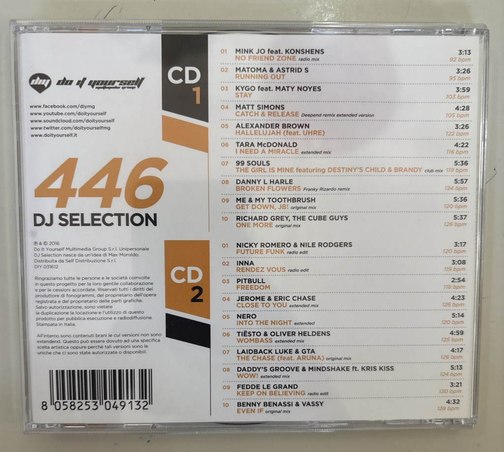 "DJ Selection 446" 2 CD Set 2016 Extended Versions DJ NUMERO 446 MERCATINO USATO