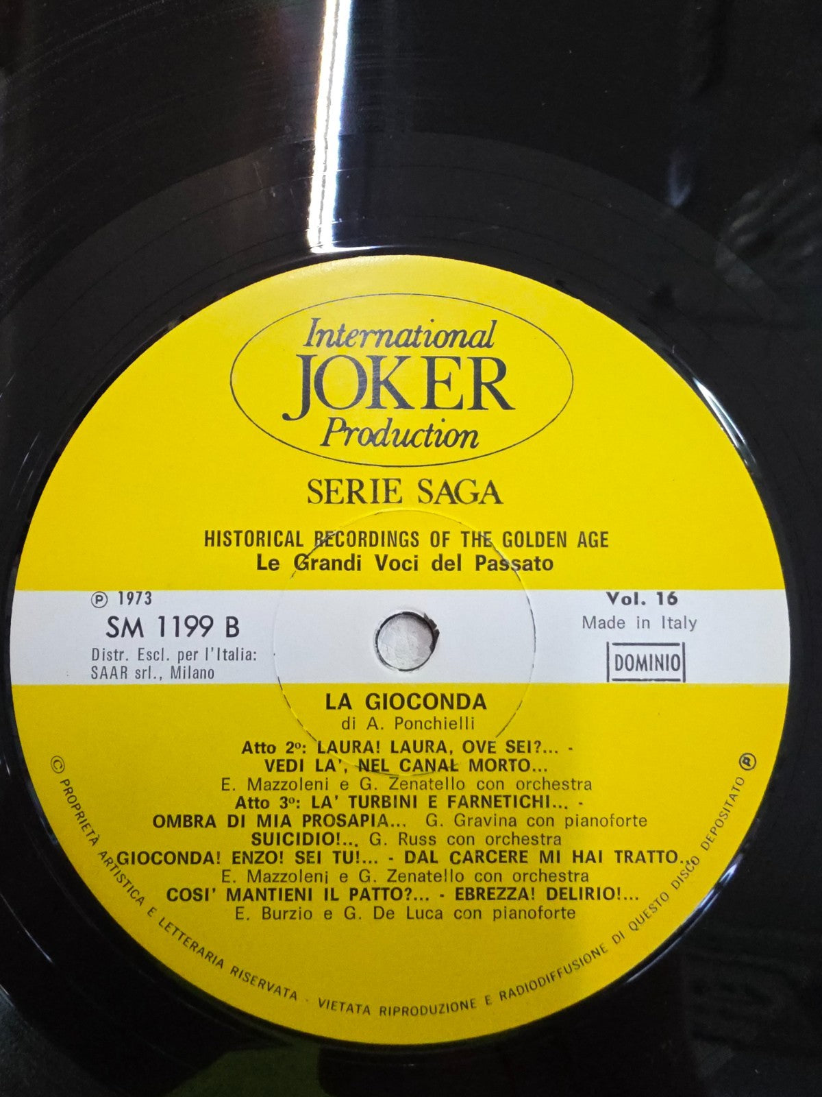 "La Gioconda" di Amilcare Ponchielli VINILE 33 GIRI- TEATRO SERIE LIRICA VOL. 16