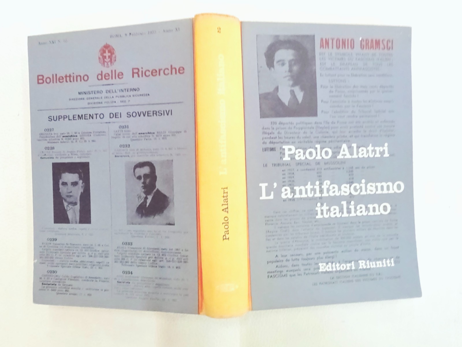 ​"L'antifascismo italiano" P. Alatri Storia Libro Raro Edizioni Avanti! Gramsci