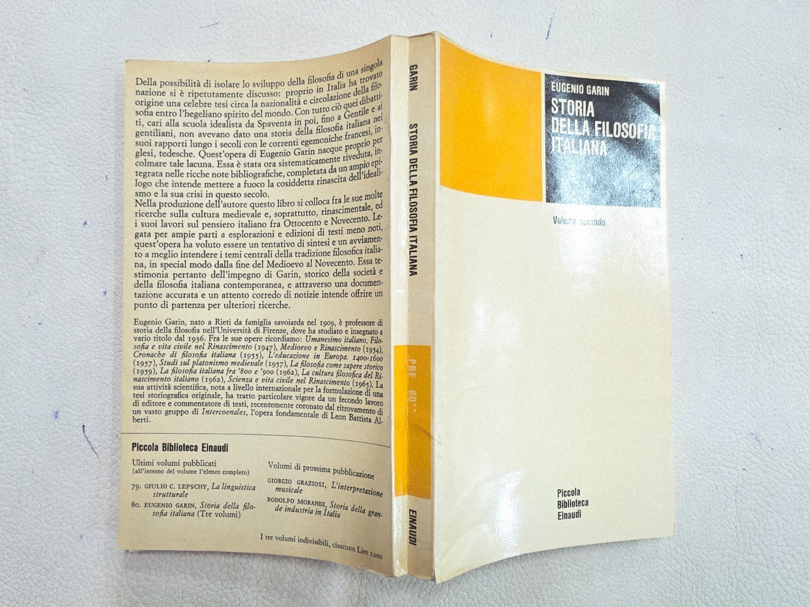 "Storia della filosofia italiana" Vol. 2 di Eugenio Garin-LIBRO -
