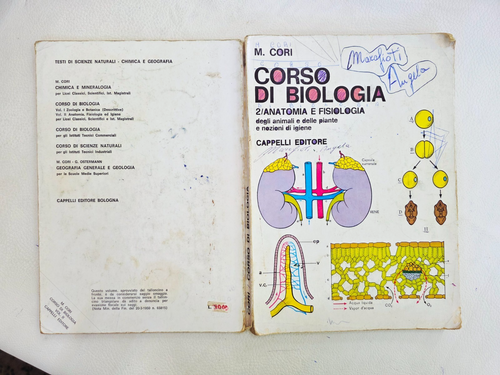 "Corso di Biologia" M. Cori Cappelli Editore Vintage Libro Scolastico