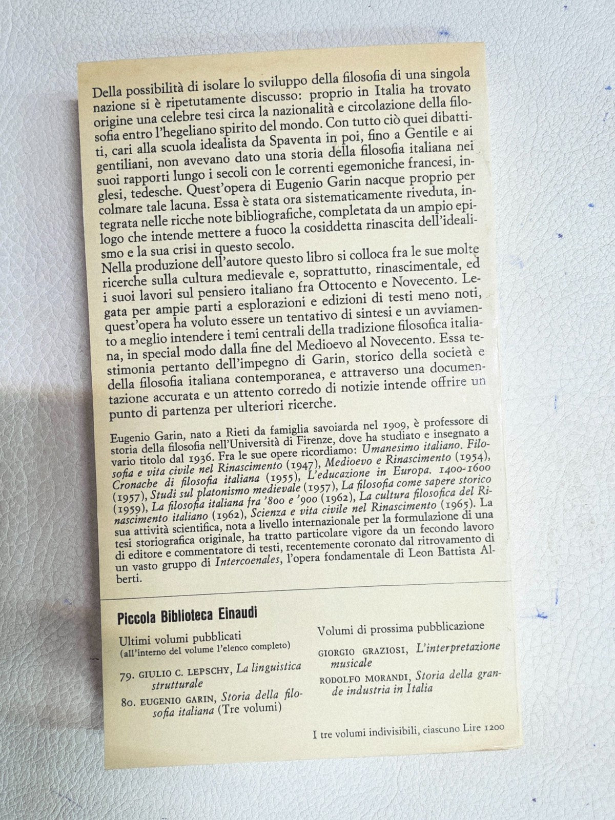 "Storia della filosofia italiana" Vol. 2 di Eugenio Garin-LIBRO -